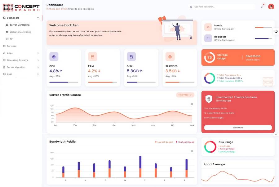 Concept Branch - User-friendly Dashboard for server & service administration